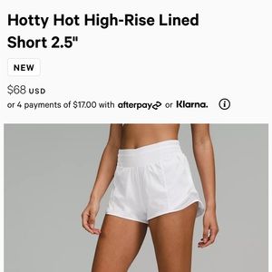 High Rise Lululemon Hotty Hot 2.5"